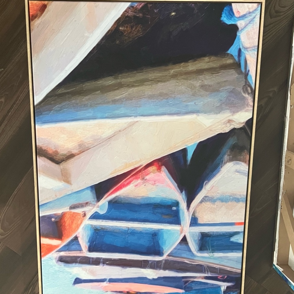 Abstract Blue and Red Canvas Art